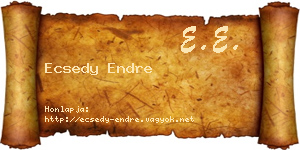 Ecsedy Endre névjegykártya