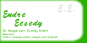 endre ecsedy business card